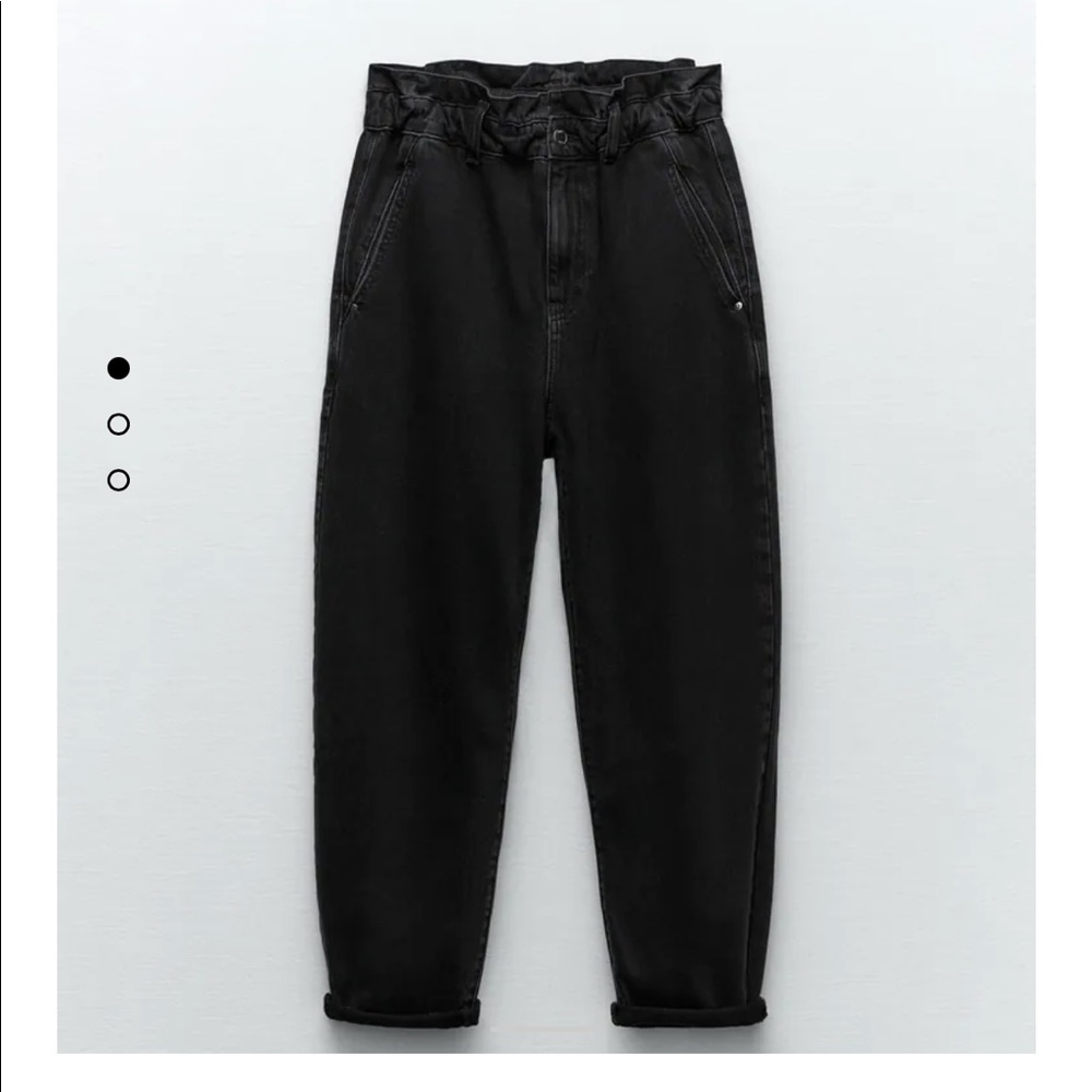 zara baggy paper bag jeans